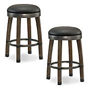 Leick Home Cask Stave Counter Stools in Black (Set of 2)