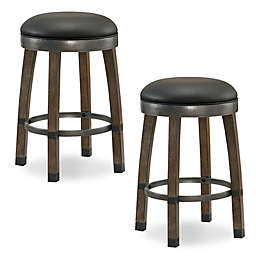 Leick Home Cask Stave Bar Stools in Black (Set of 2)