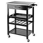 Alternate image 0 for Anthony Kitchen Cart in Black/Stainless Steel