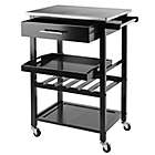 Alternate image 1 for Anthony Kitchen Cart in Black/Stainless Steel