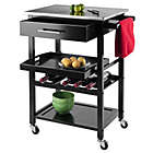 Alternate image 3 for Anthony Kitchen Cart in Black/Stainless Steel