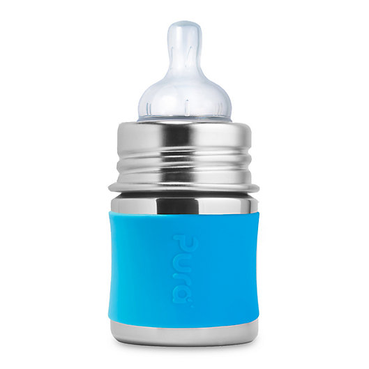 Alternate image 1 for Pura Kiki® Stainless Steel Infant Bottle with Silicone Slow-Flow Nipple & Sleeve
