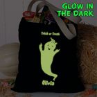 Alternate image 1 for Glow-in-the-Dark Ghost Halloween Treat Tote Bag