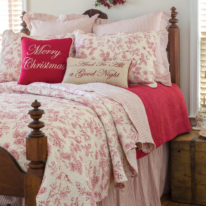 Evergreen Toile Reversible Quilt Set Bed Bath Beyond