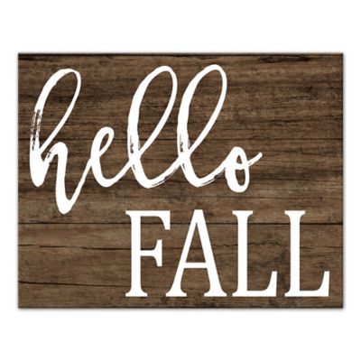 Designs Direct &quot;Hello Fall&quot; 11-Inch x 14-Inch Canvas Wall Art