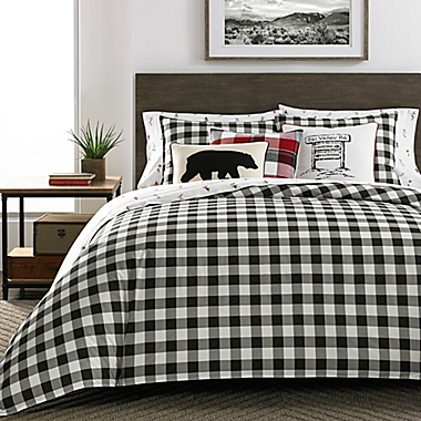 Eddie Bauer&reg; Mountain Plaid Comforter Set in Black. View a larger version of this product image.