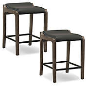 Leick Home Fastback Counter Stools in Grey/Black (Set of 2)