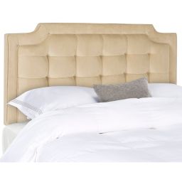Safavieh Sapphire King Velvet Upholstered Headboard in Buckwheat