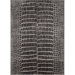 Nourison Animal Print Maxell Machine Woven Rug in Charcoal
