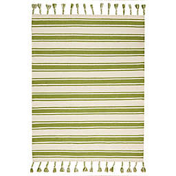Nourison Solano 4' x 6'6" Hand Woven Area Rug in Ivory/Green