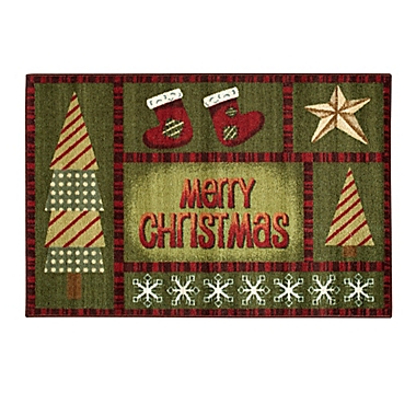 Brumlow Mills&reg; "Merry Christmas" Accent Rug in Green. View a larger version of this product image.