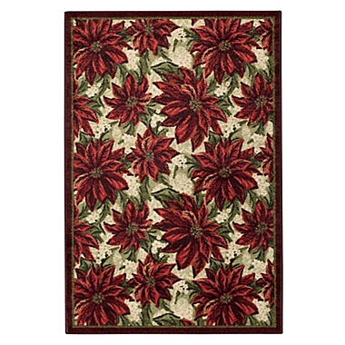Brumlow Mills&reg; Poinsettia 1-Foot 8-Inch x 2-Foot 10-Inch Accent Rug in Garnet. View a larger version of this product image.