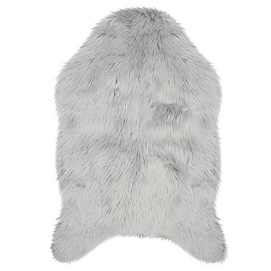 Jean Pierre Faux Fur 2&#39;4" x 4&#39; Accent Rug in Light Grey. View a larger version of this product image.