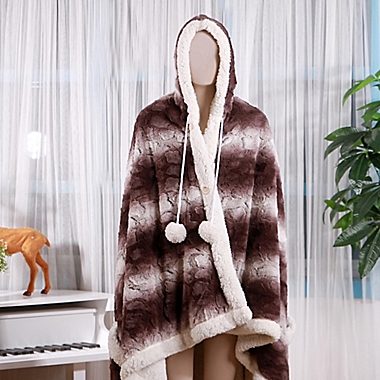 Chic Home Wilhwelm Hooded Snuggle in Brown. View a larger version of this product image.
