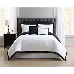 Truly Soft Everyday Hotel 7-Piece Full/Queen Comforter Set in Black/White