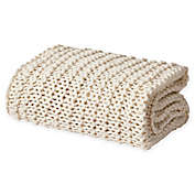 Oscar/Oliver Luca Chunky Knit Throw Blanket in Ivory
