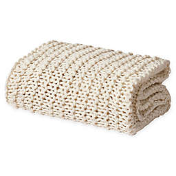 Oscar/Oliver Luca Chunky Knit Throw Blanket in Ivory