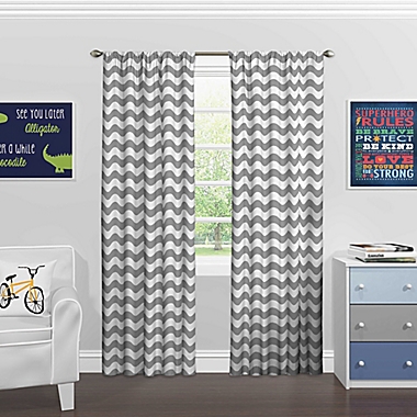 Eclipse My Scene 63-Inch Rod Pocket Room Darkening Window Curtain Panel in Grey. View a larger version of this product image.