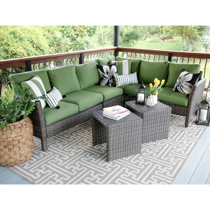 Leisure Made Canton 6 Piece Sectional Patio Furniture Set Bed