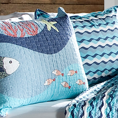 Lush Décor Sea Life 3-Piece Reversible Full/Queen Quilt Set in Blue. View a larger version of this product image.