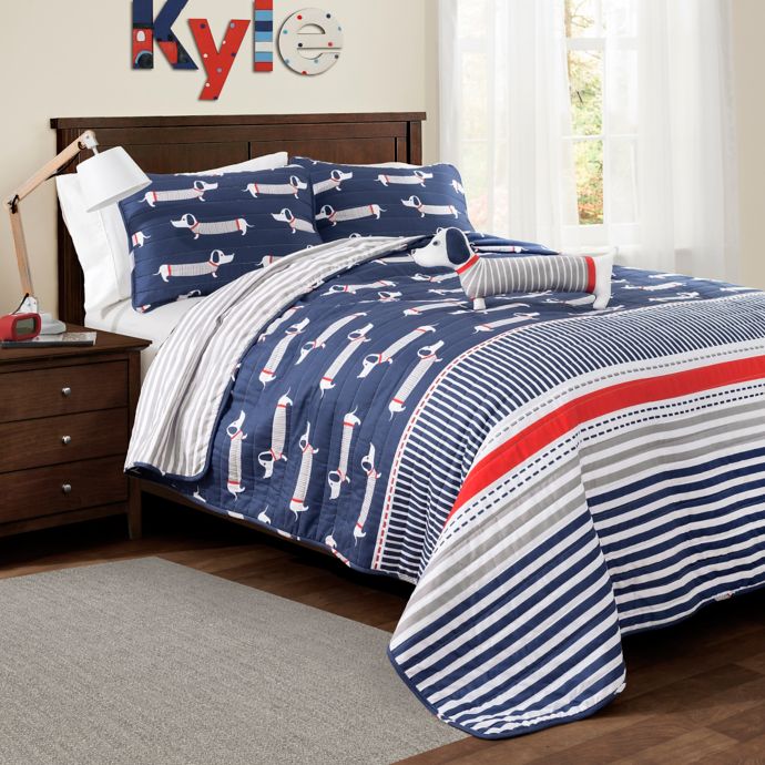 Lush Decor Sausage Dog Reversible Quilt Set Bed Bath Beyond