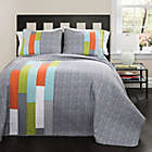 Alternate image 0 for Lush Décor Shelly Stripe 2-Piece Reversible Twin Quilt in Orange