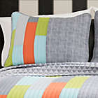 Alternate image 1 for Lush Décor Shelly Stripe 2-Piece Reversible Twin Quilt in Orange