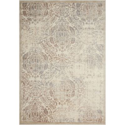 Nourison Graphic Illusions Machine Woven Area Rug in Ivory