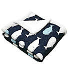 Alternate image 0 for Lush Décor Whale Sherpa Throw Blanket in Navy