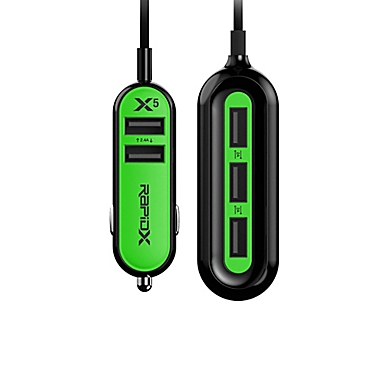 RapidX X5 5-Port USB Car Charger. View a larger version of this product image.