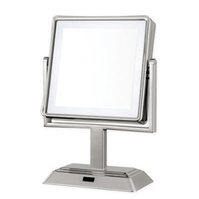 square lighted makeup mirror