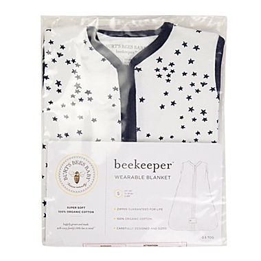 Burt&#39;s Bees Baby&reg; Twinkle Beekeeper&trade; Small Organic Cotton Wearable Blanket in Midnight. View a larger version of this product image.