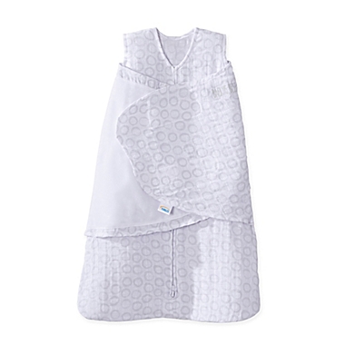 HALO&reg; SleepSack&reg; Small Circles Muslin Cotton Swaddle in Grey. View a larger version of this product image.