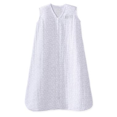 HALO&reg; SleepSack&reg; Medium Circles Cotton Wearable Blanket in Grey. View a larger version of this product image.