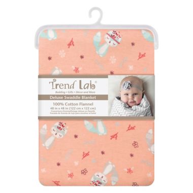 Trend Lab&reg; Fox and Flowers Flannel Swaddle Blanket. View a larger version of this product image.