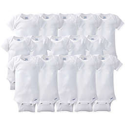 Gerber ONESIES® Brand Size 0-9M 15-Pack Short Sleeve Bodysuits in White