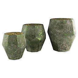 Nayla Decorative Candle Holders in Green/Black (Set of 3)