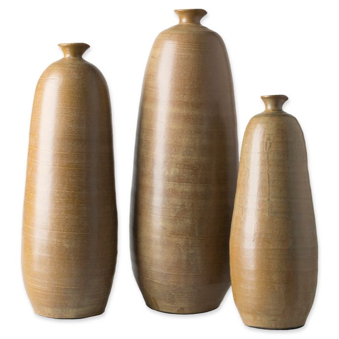 Surya Jennings Decorative Vases In Tan Set Of 3 Bed Bath Beyond