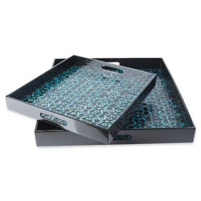 blue decorative tray