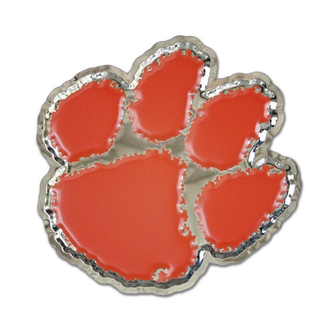 Clemson University Large Tiger Paw Logo Wall Art In Orange