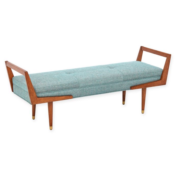 Ink Ivy Boomerang Upholstered Bench In Blue Bed Bath And Beyond