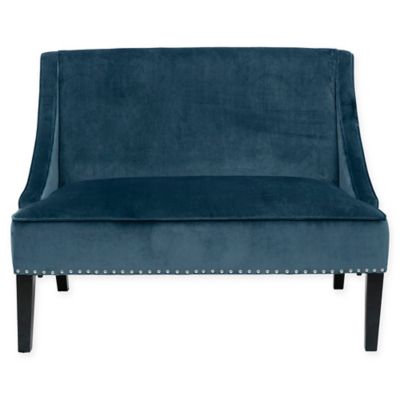 Madison Park Avalon Swoop Arm Settee in Blue