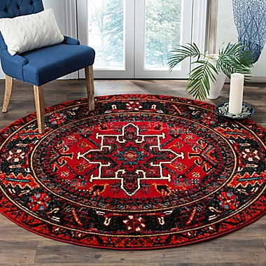 Safavieh Vintage Hamadan 5-Foot 3-Inch x 5-Foot 3-Inch Nala Round Rug in Red. View a larger version of this product image.