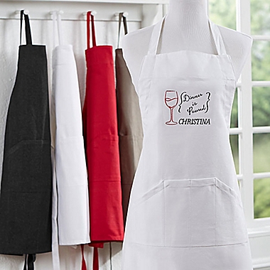 "Dinner is Poured" Apron. View a larger version of this product image.