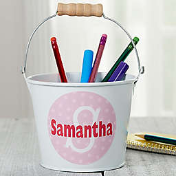 Just Me Personalized Mini Metal Bucket in White