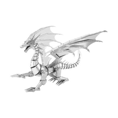 Fascinations ICONX 3D Metal Silver Dragon Model Kit