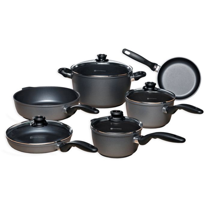 Swiss Diamond® 10-Piece Nonstick Aluminum Cookware Set  Bed Bath and Beyond Canada