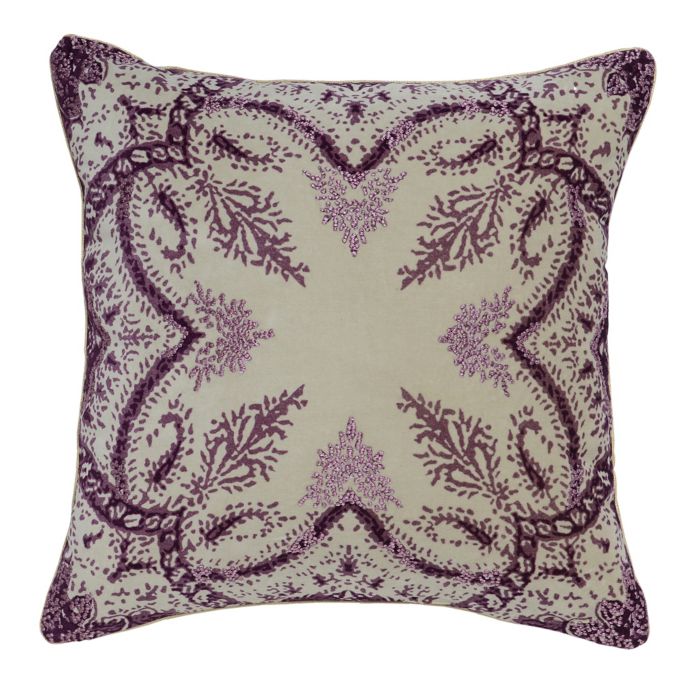 Villa Home Precious Square Throw Pillow In Plum Bed Bath Beyond