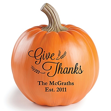 "Give Thanks" Small Resin Pumpkin. View a larger version of this product image.