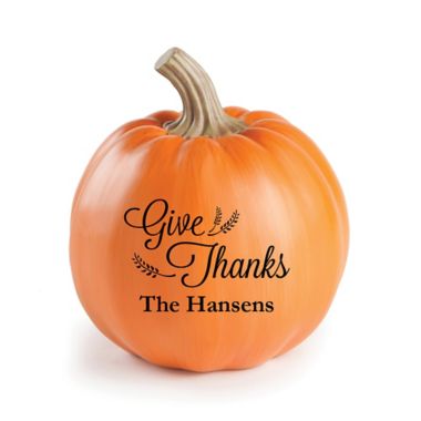 "Give Thanks" Small Resin Pumpkin. View a larger version of this product image.